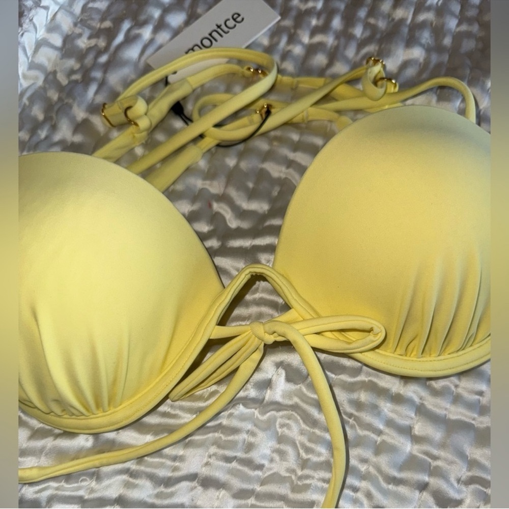 NWT Montce Elany Bikini Top Pastel Yellow Size M Sold Out - Picture 10 of 14